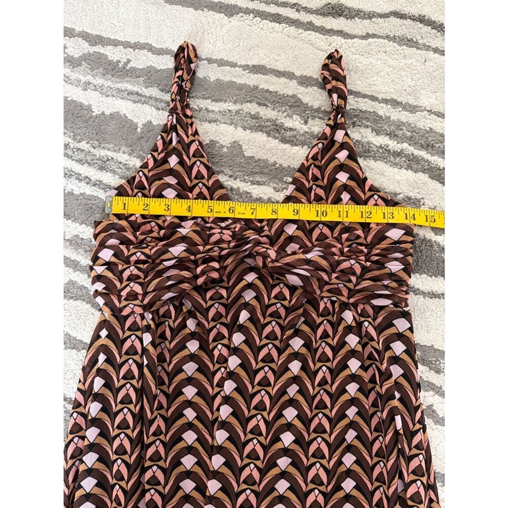 Mixit Pink and Brown Knotted-Front Midi Dress - Picture 8 of 10
